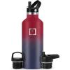 imageIRON FLASK Camping ampamp Hiking Hydration Canteens  3 Lids Narrow Straw Lid Leak Proof Vacuum Insulated Stainless Steel  Hot ampamp Cold Double Walled Sports Water Bottle  Graphite 16 OzDark Rainbow