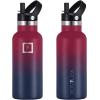 imageIRON FLASK Camping ampamp Hiking Hydration Canteens  3 Lids Narrow Straw Lid Leak Proof Vacuum Insulated Stainless Steel  Hot ampamp Cold Double Walled Sports Water Bottle  Graphite 16 OzDark Rainbow