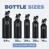 imageIRON FLASK Camping ampamp Hiking Hydration Canteens  3 Lids Narrow Straw Lid Leak Proof Vacuum Insulated Stainless Steel  Hot ampamp Cold Double Walled Sports Water Bottle  Graphite 16 OzRose Gold