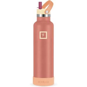 imageIRON FLASK Camping ampamp Hiking Hydration Canteens  3 Lids Narrow Straw Lid Leak Proof Vacuum Insulated Stainless Steel  Hot ampamp Cold Double Walled Sports Water Bottle  Graphite 16 OzDream Sunset