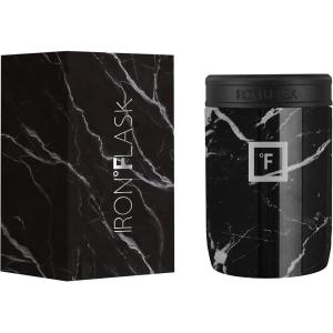 imageIRON FLASK Standard Can Cooler 12oz for Beer Soda Sparkling Water Drinks Insulated Stainless Steel Holder for Regular Cans  Black Marquina