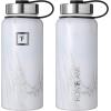 imageIRON FLASK Camping ampamp Hiking Hydration Flask with 3 Lids  Stainless Steel Double Walled ampamp Vacuum Insulated Water Bottle  Leak Proof ampamp BPA Free Carrara Marble Spout  32 oz