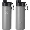 imageIRON FLASK Sports Water Bottle  530 ml 3 Lids Spout Lid Vacuum Insulated Stainless Steel Double Walled Thermo Mug Metal Canteen Graphite