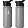 imageIRON FLASK Sports Water Bottle  530 ml 3 Lids Spout Lid Vacuum Insulated Stainless Steel Double Walled Thermo Mug Metal Canteen Graphite