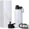 imageIRON FLASK Camping ampamp Hiking Hydration Flask with 3 Lids  Stainless Steel Double Walled ampamp Vacuum Insulated Water Bottle  Leak Proof ampamp BPA Free Carrara Marble Spout  32 oz