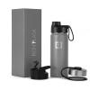 imageIRON FLASK Sports Water Bottle  530 ml 3 Lids Spout Lid Vacuum Insulated Stainless Steel Double Walled Thermo Mug Metal Canteen Graphite