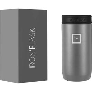 imageIRON FLASK Slim Can Cooler 12oz for Beer Hard Seltzer Energy Drinks Double Wall Vacuum Insulated Stainless Steel Drink Holder for Skinny Cans  Graphite