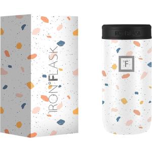 imageIRON FLASK Slim Can Cooler 12oz for Beer Hard Seltzer Energy Drinks Double Wall Vacuum Insulated Stainless Steel Drink Holder for Skinny Cans  Terrazzo