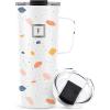 imageIRON FLASK Grip Novelty Coffee Mug  Leak Proof Vacuum Insulated Stainless Steel Bottle Double Walled Thermo Travel Hot Cold Water Metal Canteen  Pearl 24 Oz  Classic BottomTerrazzo