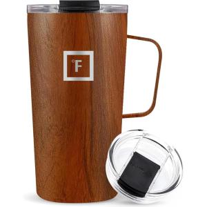 imageIRON FLASK Grip Novelty Coffee Mug  Leak Proof Vacuum Insulated Stainless Steel Bottle Double Walled Thermo Travel Hot Cold Water Metal Canteen  Pearl 24 Oz  Classic BottomTimber