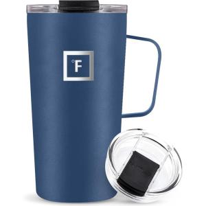 imageIRON FLASK Grip Novelty Coffee Mug  Leak Proof Vacuum Insulated Stainless Steel Bottle Double Walled Thermo Travel Hot Cold Water Metal Canteen  Pearl 24 Oz  Classic BottomTwilight Blue