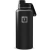 imageIRON FLASK Camping ampamp Hiking Hydration Flask with Spout Wide Mouth Insulated Stainless Steel Sports Water Bottle  Midnight Black 32 oz  Spout 1 LidMidnight Black