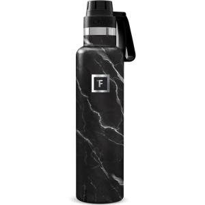 imageIRON FLASK Camping ampamp Hiking Hydration Flask with Spout Narrow Mouth Insulated Stainless Steel Sports Water Bottle  Dark Night 24 oz  Spout 1 LidBlack Marquina