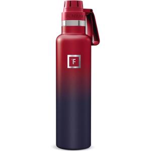 imageIRON FLASK Camping ampamp Hiking Hydration Flask with Spout Narrow Mouth Insulated Stainless Steel Sports Water Bottle  Dark Night 24 oz  Spout 1 LidDark Rainbow