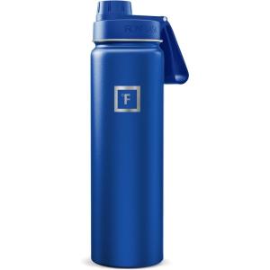 imageIRON FLASK Camping ampamp Hiking Hydration Flask with Spout Wide Mouth Insulated Stainless Steel Sports Water Bottle  Midnight Black 32 oz  Spout 1 LidTwilight Blue