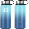 image:imageIRON FLASK Camping amp Hiking Hydration Flask with Straw Wide Mouth Insulated Stainless Steel Sports Water Bottle  32 oz Cotton CandyBlue Waves