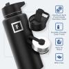 image:imageIRON FLASK Camping amp Hiking Hydration Flask with Straw Wide Mouth Insulated Stainless Steel Sports Water Bottle  32 oz Cotton CandyDark Rainbow
