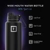 image:imageIRON FLASK Camping amp Hiking Hydration Flask with Straw Wide Mouth Insulated Stainless Steel Sports Water Bottle  32 oz Cotton CandyDark Rainbow