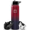 image:imageIRON FLASK Camping amp Hiking Hydration Flask with Straw Wide Mouth Insulated Stainless Steel Sports Water Bottle  32 oz Cotton CandyDark Rainbow