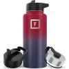image:imageIRON FLASK Camping amp Hiking Hydration Flask with Straw Wide Mouth Insulated Stainless Steel Sports Water Bottle  32 oz Cotton CandyDark Rainbow