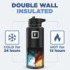 image:imageIRON FLASK Camping amp Hiking Hydration Flask with Straw Wide Mouth Insulated Stainless Steel Sports Water Bottle  32 oz Cotton CandyDark Rainbow