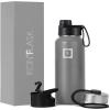 image:imageIRON FLASK Camping amp Hiking Hydration Flask with Straw Wide Mouth Insulated Stainless Steel Sports Water Bottle  32 oz Cotton CandyGraphite