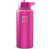 image:imageIRON FLASK Camping amp Hiking Hydration Flask with Straw Wide Mouth Insulated Stainless Steel Sports Water Bottle  32 oz Cotton CandyPink Tulip