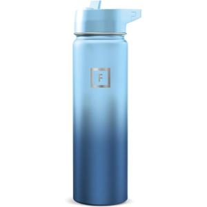 image:imageIRON FLASK Camping amp Hiking Hydration Flask with Straw Wide Mouth Insulated Stainless Steel Sports Water Bottle  32 oz Cotton CandyBlue Wavess