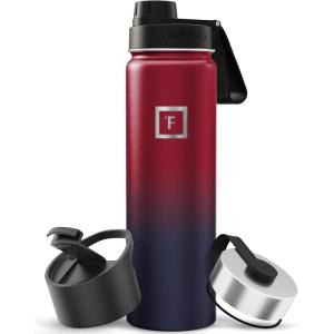 image:imageIRON FLASK Camping amp Hiking Hydration Flask with Straw Wide Mouth Insulated Stainless Steel Sports Water Bottle  32 oz Cotton CandyDark Rainbow