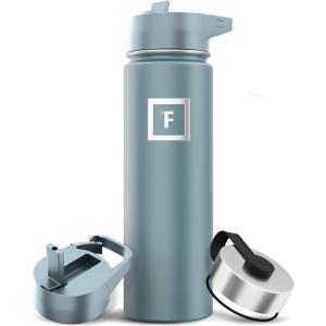 image:imageIRON FLASK Camping amp Hiking Hydration Flask with Straw Wide Mouth Insulated Stainless Steel Sports Water Bottle  32 oz Cotton CandyElemental Gray