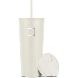 image:imageIRON FLASK Classic Tumbler  Vacuum Insulated Stainless Steel Water Bottle Double Walled Drinking Cup Insulated Travel Mug Aurora 24 oz Solid LidCashmere Cream