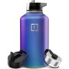 image:imageIRON FLASK Camping amp Hiking Hydration Flask with Straw Wide Mouth Insulated Stainless Steel Sports Water Bottle  Twilight Blue 40 oz  Straw 1 LidAurora