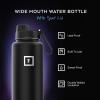 image:imageIRON FLASK Camping amp Hiking Hydration Flask with Straw Wide Mouth Insulated Stainless Steel Sports Water Bottle  Twilight Blue 40 oz  Straw 1 LidAurora