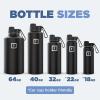 image:imageIRON FLASK Camping amp Hiking Hydration Flask with Straw Wide Mouth Insulated Stainless Steel Sports Water Bottle  Twilight Blue 40 oz  Straw 1 LidAurora