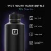image:imageIRON FLASK Camping amp Hiking Hydration Flask with Straw Wide Mouth Insulated Stainless Steel Sports Water Bottle  Twilight Blue 40 oz  Straw 1 LidCashmere Cream