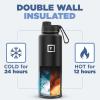 image:imageIRON FLASK Camping amp Hiking Hydration Flask with Straw Wide Mouth Insulated Stainless Steel Sports Water Bottle  Twilight Blue 40 oz  Straw 1 LidLavender