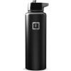 image:imageIRON FLASK Camping amp Hiking Hydration Flask with Straw Wide Mouth Insulated Stainless Steel Sports Water Bottle  Twilight Blue 40 oz  Straw 1 LidMidnight Black