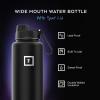 image:imageIRON FLASK Camping amp Hiking Hydration Flask with Straw Wide Mouth Insulated Stainless Steel Sports Water Bottle  Twilight Blue 40 oz  Straw 1 LidMorning Mist