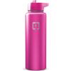 image:imageIRON FLASK Camping amp Hiking Hydration Flask with Straw Wide Mouth Insulated Stainless Steel Sports Water Bottle  Twilight Blue 40 oz  Straw 1 LidPink Tulip