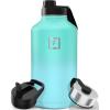 image:imageIRON FLASK Camping amp Hiking Hydration Flask with Straw Wide Mouth Insulated Stainless Steel Sports Water Bottle  Twilight Blue 40 oz  Straw 1 LidSky