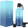 image:imageIRON FLASK Sports Water Bottle  32 Oz 3 Lids Spout Lid Leak Proof Vacuum Insulated Stainless Steel Hot Cold Double Walled Thermo Mug Standard Metal Canteen