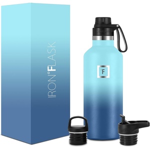 image:imageIRON FLASK Sports Water Bottle  32 Oz 3 Lids Spout Lid Leak Proof Vacuum Insulated Stainless Steel Hot Cold Double Walled Thermo Mug Standard Metal Canteen