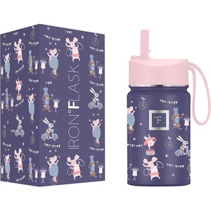 image:imageIRON FLASK 14 oz Kids Insulated Water Bottle  Vacuum Insulated Kids Water Bottle with Leakproof Straw Lid  BPA Free Sunny DayFiesta