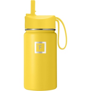 image:imageIRON FLASK 14 oz Kids Insulated Water Bottle  Vacuum Insulated Kids Water Bottle with Leakproof Straw Lid  BPA Free Sunny DaySunny Day