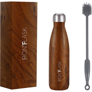 image:imageIRON FLASK 14 oz Kids Insulated Water Bottle  Vacuum Insulated Kids Water Bottle with Leakproof Straw Lid  BPA Free Sunny DayTimber