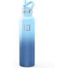 image:imageIRON FLASK 24 oz Narrow Mouth Water Bottle with StrawBlue Waves