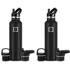 image:imageIRON FLASK 24 oz Narrow Mouth Water Bottle with StrawMidnight Black