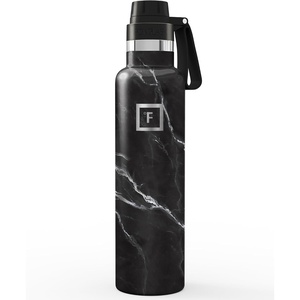image:imageIRON FLASK 24 oz Narrow Mouth Water Bottle with StrawBlack Marquina