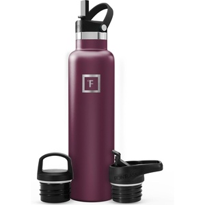 image:imageIRON FLASK 24 oz Narrow Mouth Water Bottle with StrawBurgundy