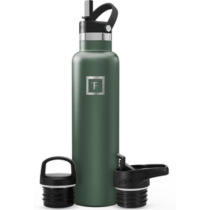image:imageIRON FLASK 24 oz Narrow Mouth Water Bottle with StrawDark Pine